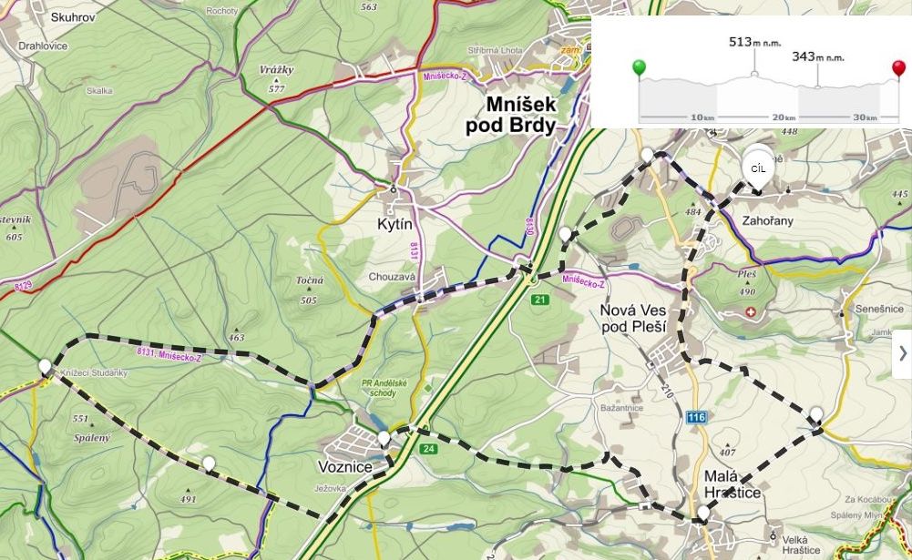 Podzimní vyjížďka okolo Voznice, pivko v Hraštici